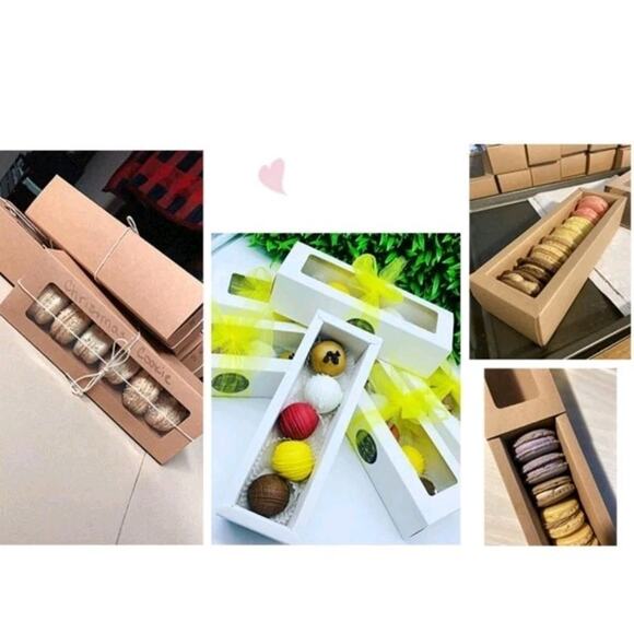 20 Pcs Macaron Boxes for Gift Giving, Bakery Candy Box with Clear Window, Treat - Picture 8 of 10